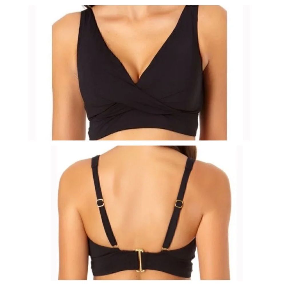 Liz Claiborne Black Twisted Front Bra Bikini Top Size XL